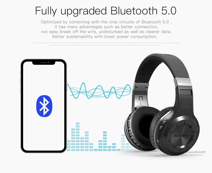Bluedio HT Wireless Headphones Bluetooth 5.0 HIFI Sound Wired Headset 57mm Loudspeaker Built-in Microphone 650mAh Battery