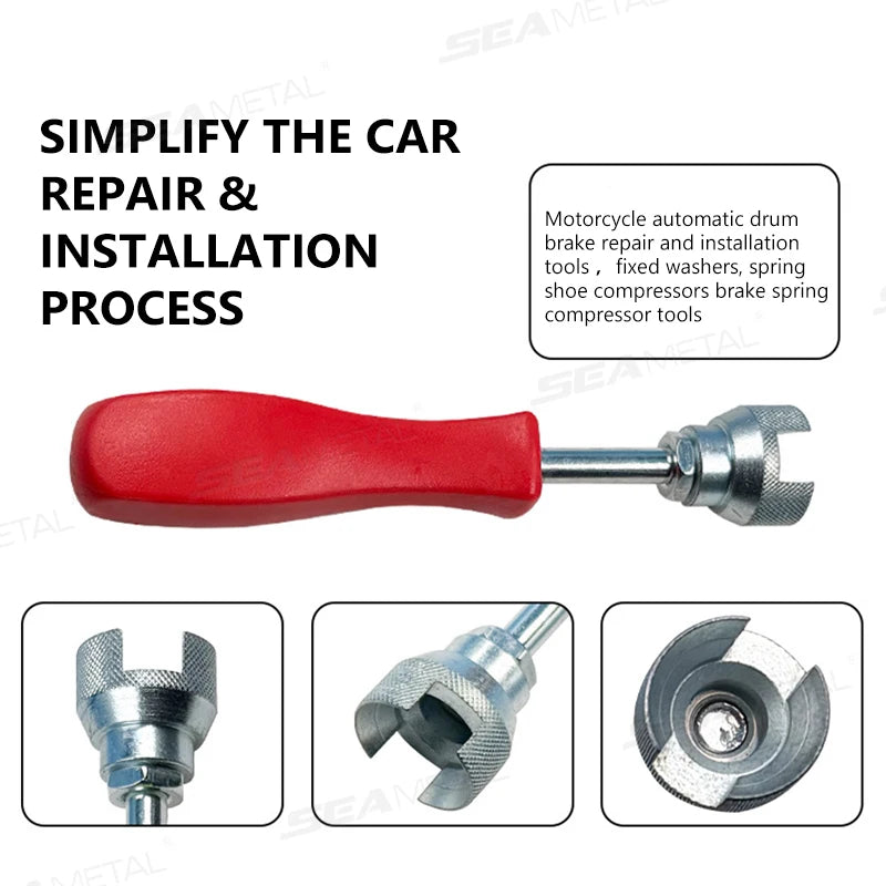 SEAMETAL 5.7 Inch Car Drum Brake Repair Install Tools Hold Down Washer Spring Adjustment Tool Brake Spring Washer Worker