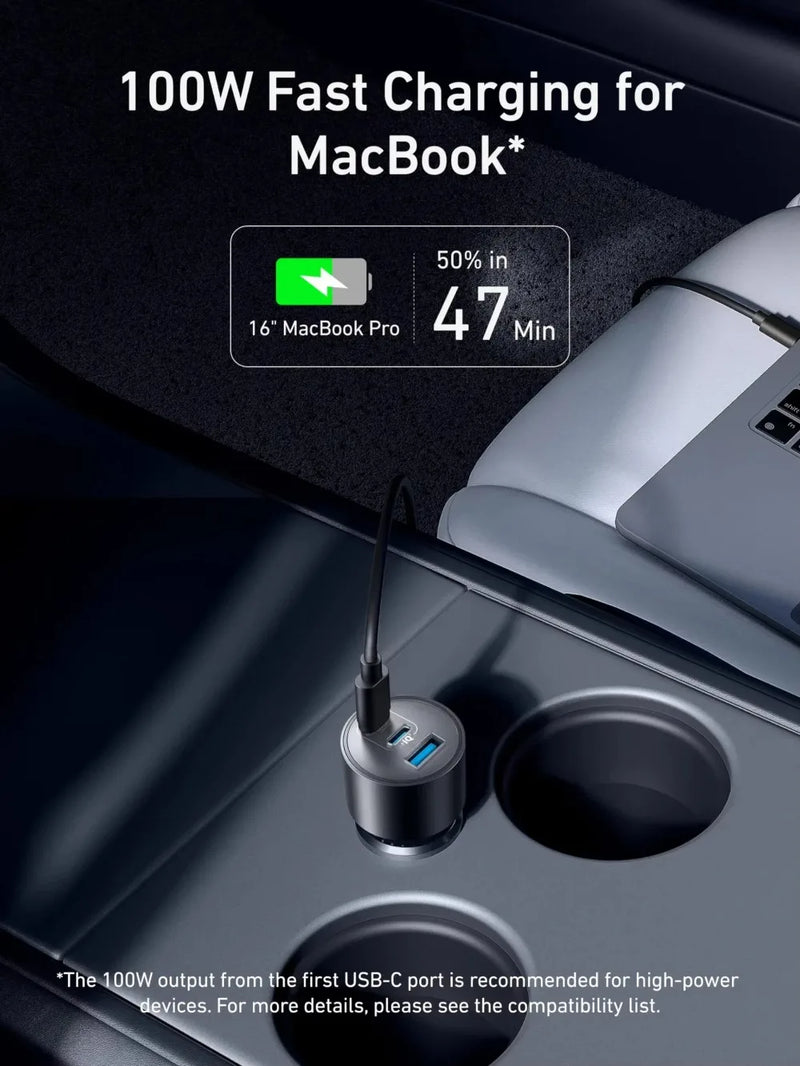 ឆ្នាំងសាករថយន្ត Anker Original 167.5W 3-Port USB-C USB-A PD Fast Charging Adapter សម្រាប់ MacBook Laptop iPhone Samsung Smartphone