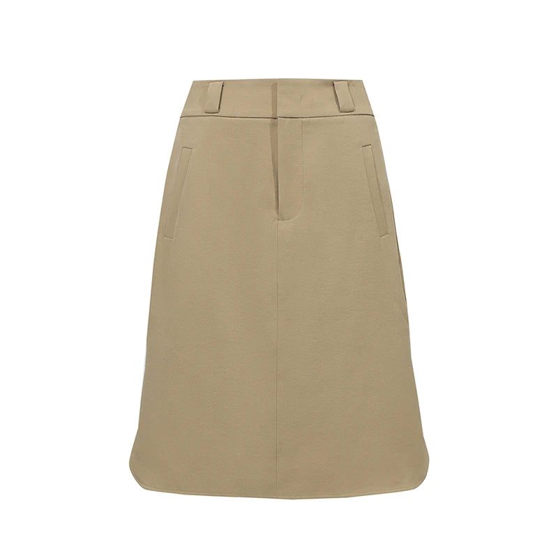 សំពត់ Amii Mid Skirt រដូវក្តៅឆ្នាំ ២០២៦ ថ្មី ស្ទីលសម្លៀកបំពាក់ធ្វើការធម្មតា សំពត់រាងអក្សរ A របស់ស្ត្រី រឹងមាំ ងាយស្រួលប្រើ ចំហៀង សម្លៀកបំពាក់ស្ត្រី 12642098