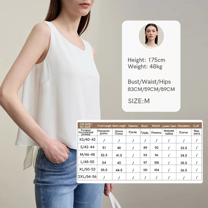 Amii Sleeveless Blouse For Women 2026 Summer New Round Neck Chiffon Tank Top Loose Flowy Sheer Lace Women's Camisole 12642035