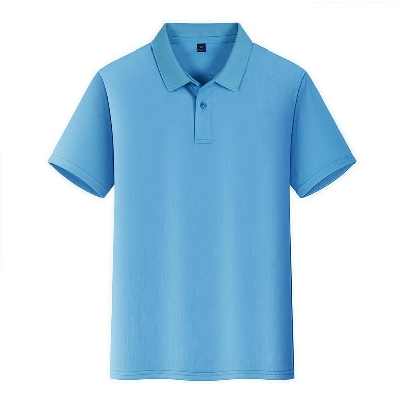 Men's Short-Sleeved Summer T-Shirt Quick-Drying Lapel POLO Shirt Bird's Eye Fabric Breathable Cool Team Uniform