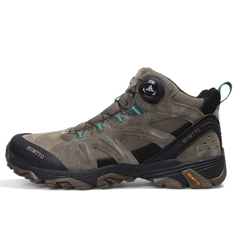 HUMTTO Outdoor Boots for Men Genuine Leather Hiking Shoes Non-slip Camping Trekking Men's Sports Shoes Winter Safety Sneakers