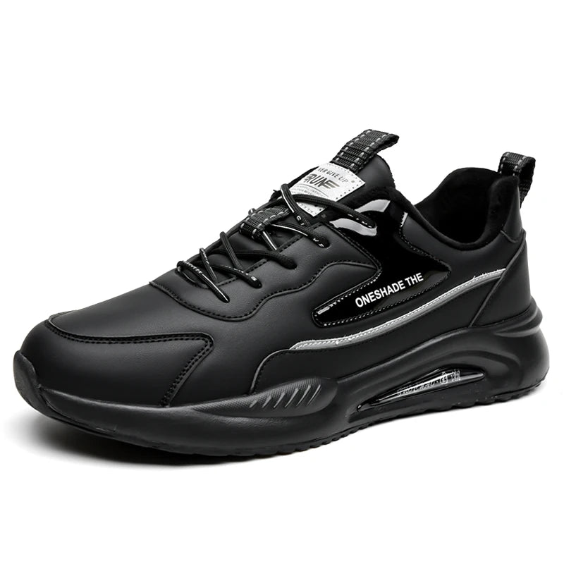 Men Sports Shoes Winter New Cotton Comfortable Soft Leather Outdoor Fitness Shoes Lightweight Versatile Casual Jogging Shoes