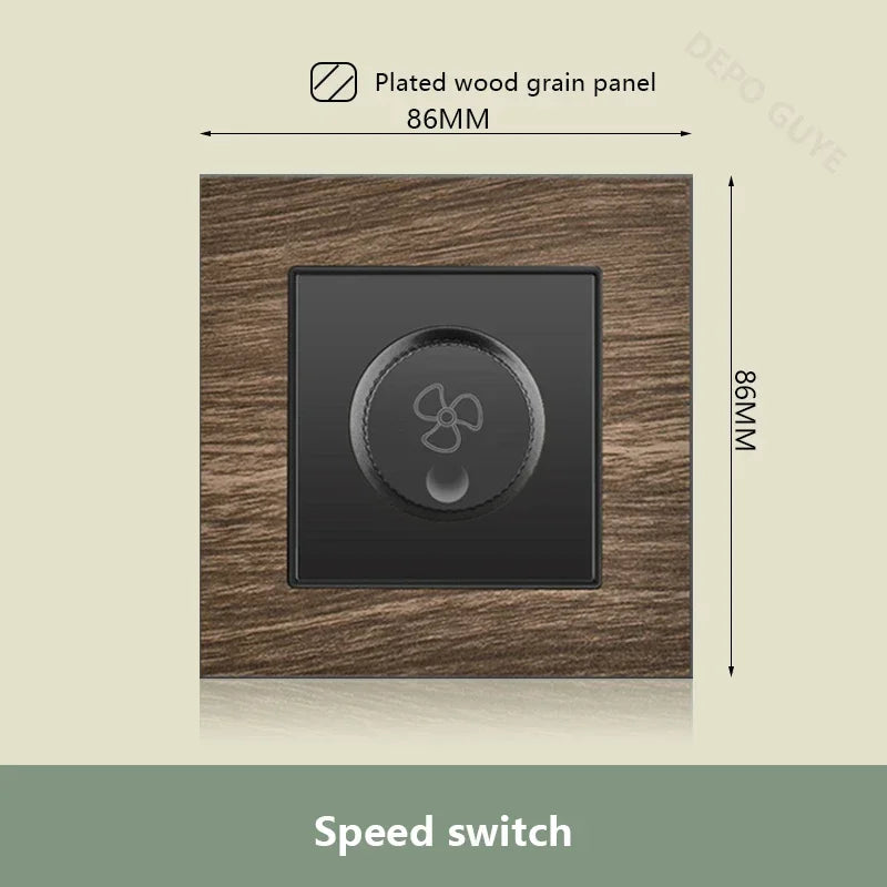 UK 18W Type-C Quick charge Dual Power Outlet,Universal Retro Wood Grain Electrical USB Socket,220V Electrical  Wall Light Switch