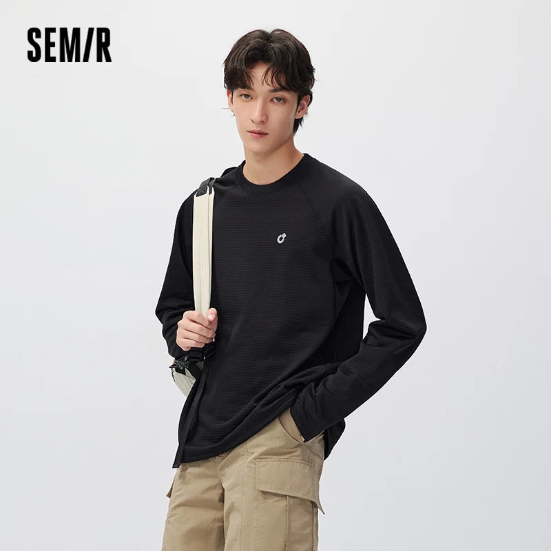Semir Men Knit Tshirt Moisture Wicking Quick Dry Breathable Reflective Detail Graphic Print Raglan Sleeve 2026 New