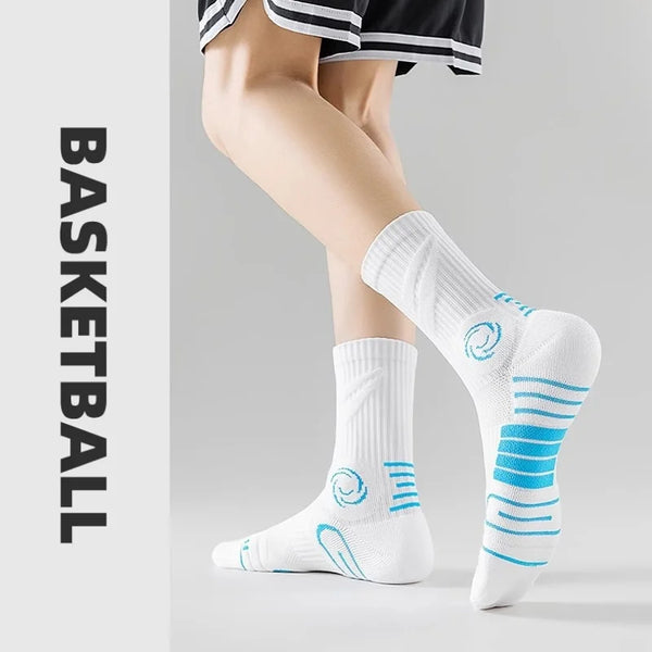 WRELS 1/2/3 Pairs Basketball Crew Socks Cushioned Athletic Socks Men Women Moisture Wicking Arch Support Running Sports Socks