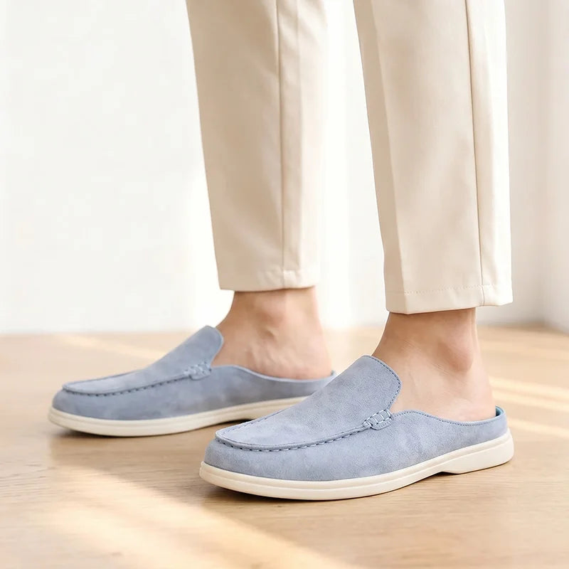 Men's Lightweight Casual Shoes Four Seasons Breathable Soft Sole Non Slip Comfort Walking Shoes Fashion Versatile Semi Slippers