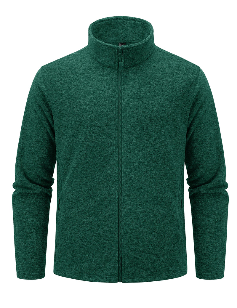 TACVASEN Lightweight Fleece Stand Collar Jackets Mens Spring Casual Full Zip Jacket Outdoor Sportswear With Pockets Outwear Tops