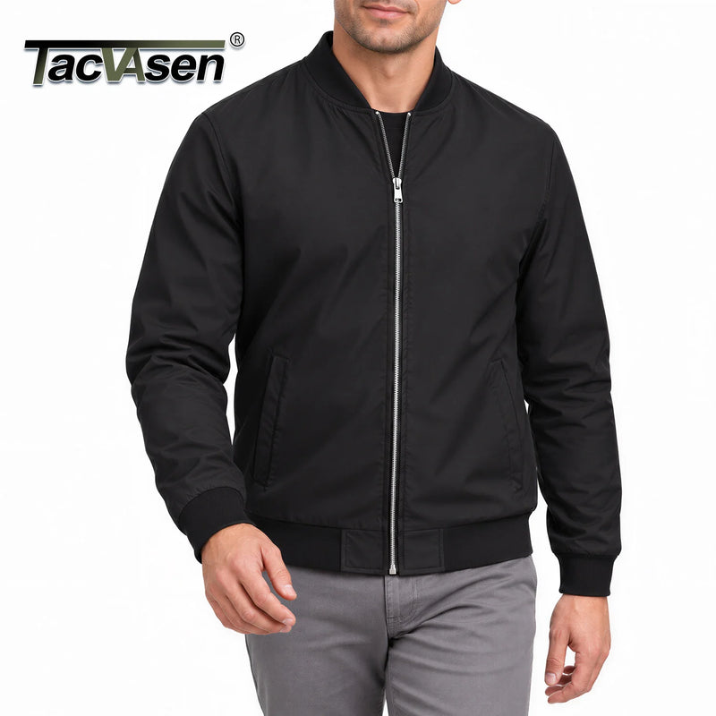TACVASEN Men's Lightweight Waterproof Daily Casual Jacket Mild Winter And Autumn Windproof Soft Outdoor Jacket With Pockets