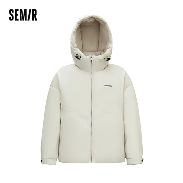 អាវក្រៅ Semir សម្រាប់បុរស មានខ្សែចង មានមួក សម្រាប់ធ្វើដំណើរក្នុងទីក្រុង ឆ្នាំ២០២៦ សម្លៀកបំពាក់ប្រចាំថ្ងៃរដូវរងាថ្មី សម្រាប់ទីក្រុង ស្ទីលធម្មតា អាកាសធាតុត្រជាក់ ពាក់ជាស្រទាប់ៗ