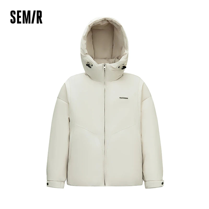 អាវក្រៅ Semir សម្រាប់បុរស មានខ្សែចង មានមួក សម្រាប់ធ្វើដំណើរក្នុងទីក្រុង ឆ្នាំ២០២៦ សម្លៀកបំពាក់ប្រចាំថ្ងៃរដូវរងាថ្មី សម្រាប់ទីក្រុង ស្ទីលធម្មតា អាកាសធាតុត្រជាក់ ពាក់ជាស្រទាប់ៗ