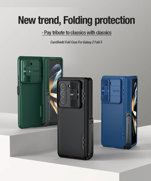 For Samsung Galaxy Z Fold 5 Case NILLKIN CamShield Fold Case 360°Full Protection Slide Camera Cover With Kickstand For Z Fold 5