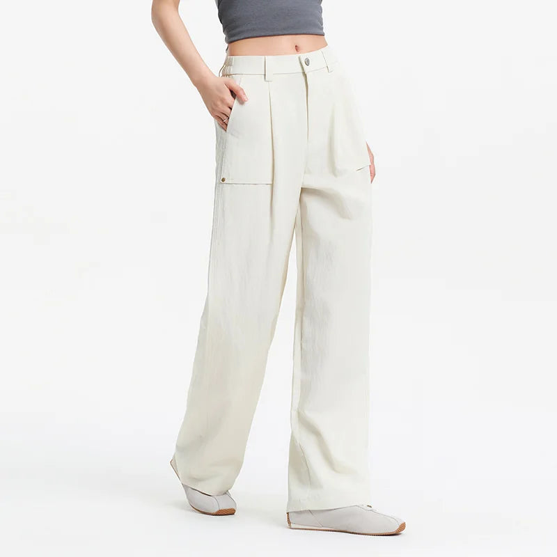 Semir Women Pants Texture Loose Pleated Semi Elastic Waist Cargo Style Wide Leg Casual 2026 Fashion Daily Street Wear