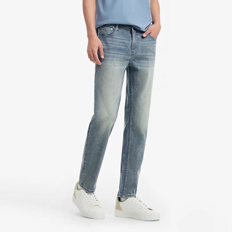 Semir Men Jeans Stretch 2026 Vintage Washed Straight Urban Casual Everyday Style Soft Comfortable Daily Wear Trendy Versatile