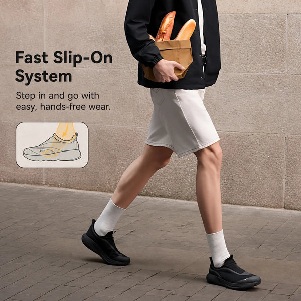 ស្បែកជើងបុរស Li-Ning SOFT GO 3 SLIP ON របៀបរស់នៅ COMFOAM មានខ្យល់ចេញចូល ធន់នឹងការពាក់ ស្បែកជើងដើរ LiNing ធម្មតា AGLW009