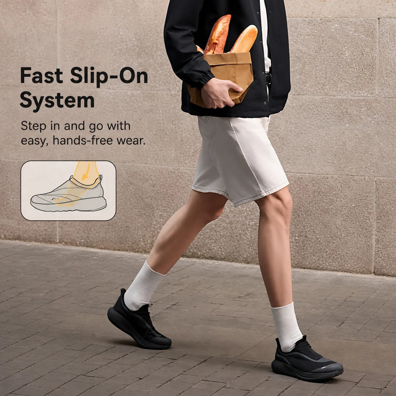ស្បែកជើងបុរស Li-Ning SOFT GO 3 SLIP ON របៀបរស់នៅ COMFOAM មានខ្យល់ចេញចូល ធន់នឹងការពាក់ ស្បែកជើងដើរ LiNing ធម្មតា AGLW009