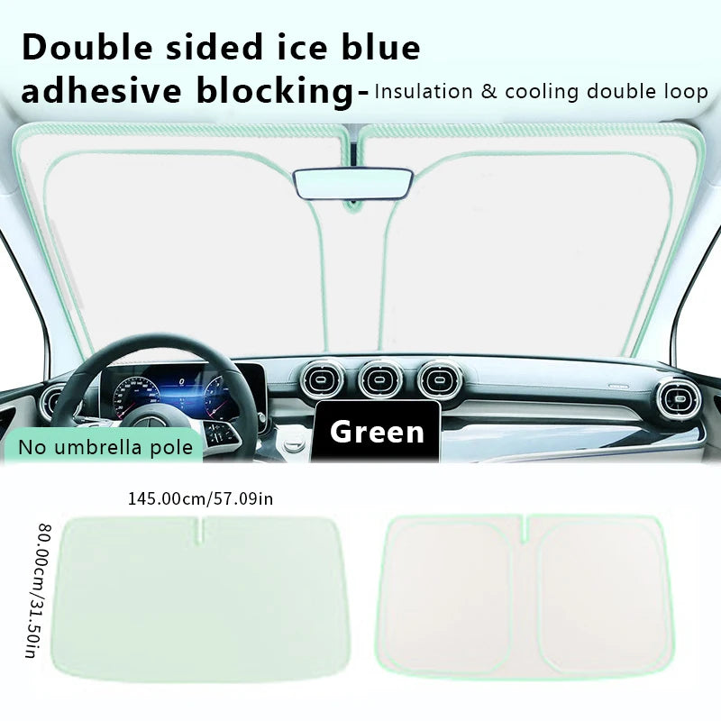 SEAMETAL Summer Car Front Window Sunshade Double Sided Coating Sun Shade Windshield Folding Auto UV Protector Car Accessories