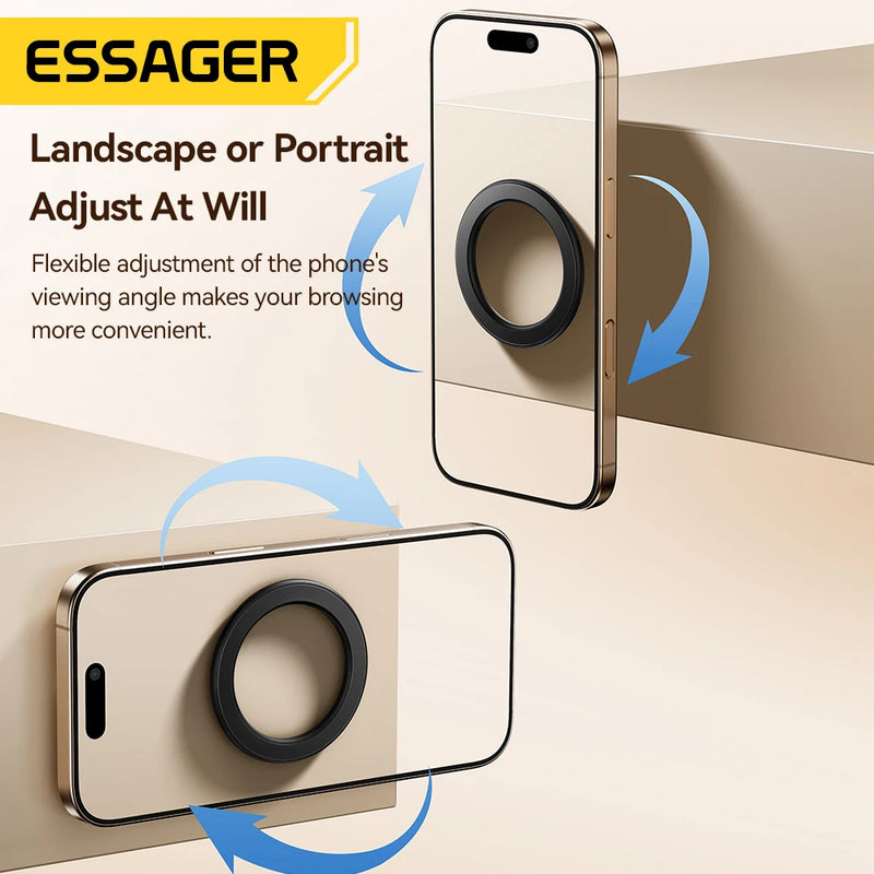 Essager Magnetic Metal Ring for Magsafe iPhone 16 15 14pro Android Phones Plate Sticker Rings For Magsafe Wireless Charger Stand