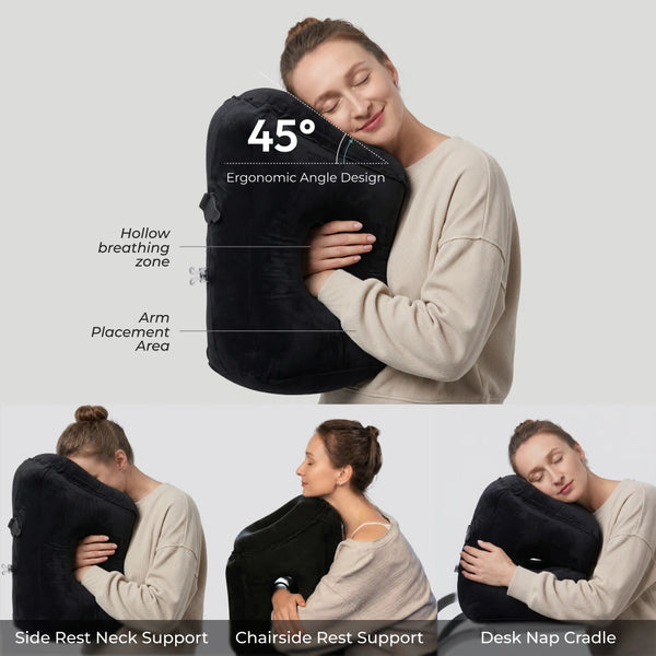 FLEXTAIL X VOLLYC EZY Travel Kit – Better Sleep Anytime Anywhere Inflatable Pillow Set for Airplane, Car, Train, Bus, Office