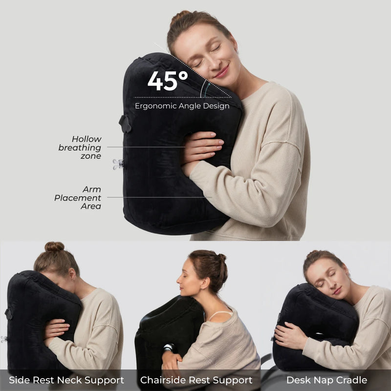 FLEXTAIL X VOLLYC EZY Travel Kit – Better Sleep Anytime Anywhere Inflatable Pillow Set for Airplane, Car, Train, Bus, Office