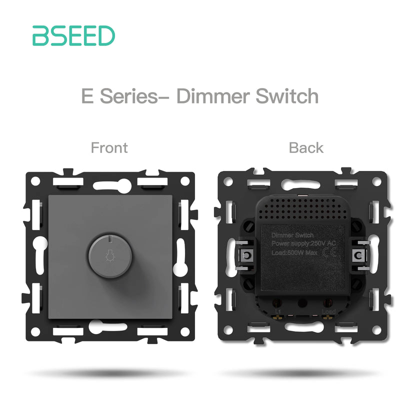 BSEED 1/2Gang Wall Light Switch With LED 65W EU Socket Module Part ST TV Internet Socket Part Glass Frame Free Comnbination
