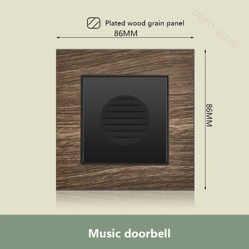 UK 18W Type-C Quick charge Dual Power Outlet,Universal Retro Wood Grain Electrical USB Socket,220V Electrical  Wall Light Switch