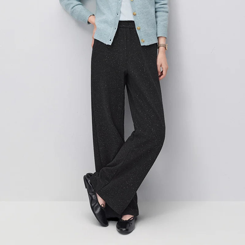 Semir Women Casual Pants Metallic Detail Modern Style Wide Leg 2026 New Winter Daily Wear Urban Casual Style Everyday Wardrobe