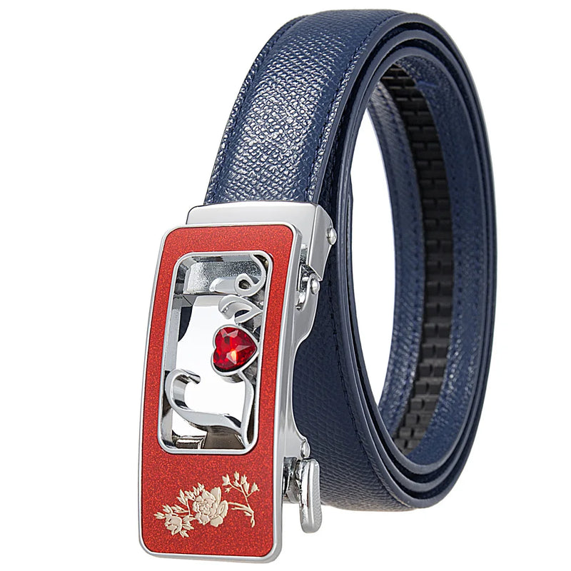 Women's Red Belt, Fashion Casual PU Belts, Purple Blue Gray Khaki Optional, 105cm Length