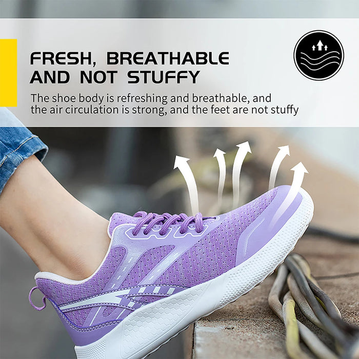 Autumn Safety Shoes With Steel Toe Woman Men Work Sneakers Safety Shoe Lightweight Work Boots Indestructible Work Shoes YIZHONCO