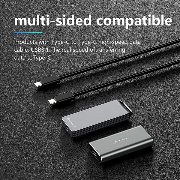 ថាសរឹងចល័ត Blueendless Mini M.2 NVME 2242 ចល័តអាលុយមីញ៉ូមទាំងអស់ TYPE-C កុំព្យូទ័រខាងក្រៅថាសរឹងចល័តប្រអប់