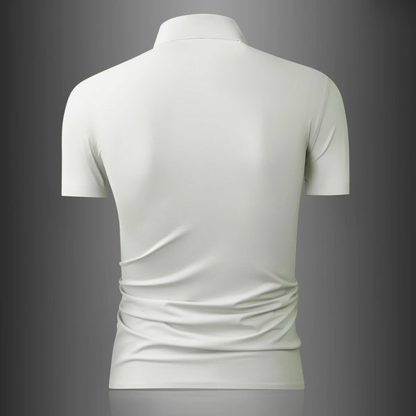 Men's Breathable Short-Sleeve Shirt with Instant Cooling & Natural Antibacterial - Soft, Moisture-Wicking & Skin-Friendly