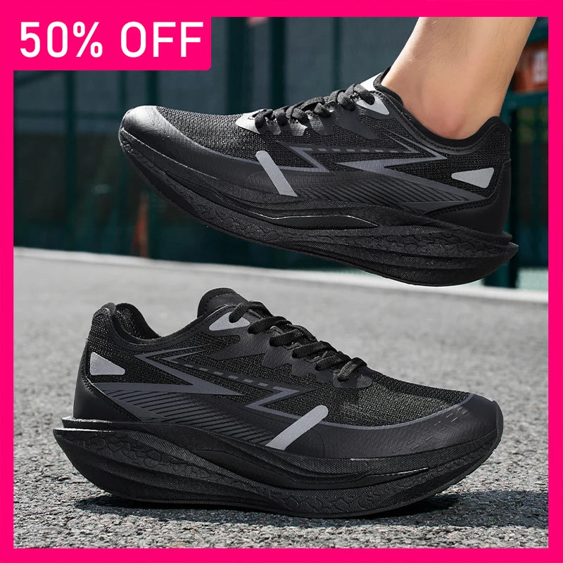 Men Sports Shoes Marathon Breathe Outdoor Jogging Comfortable Sports Shoes New Light Thick Sole Anti Slip Fitness Training Shoes