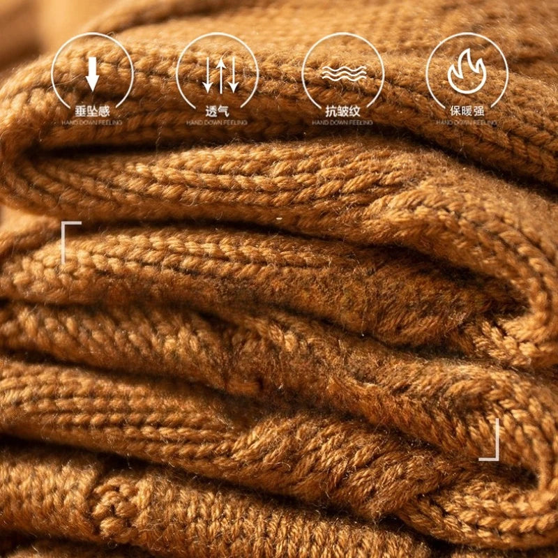 Men's Polo Collar Knit Sweater, Shell Buttons Design, High-quality Wool Blend, Old Money Style