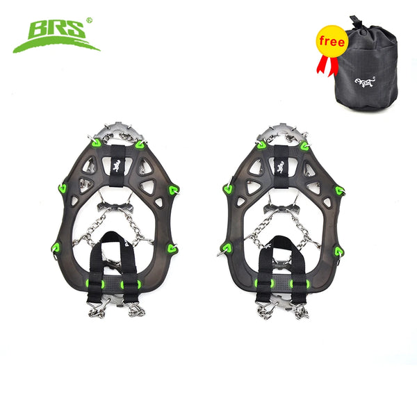 BRS Claws Grips Boots Cover Ice Gripper 22 Teeth Snow Spikes Outdoor Winter Hiking Climbing Crampons Cleats Chain Spike for Shoe