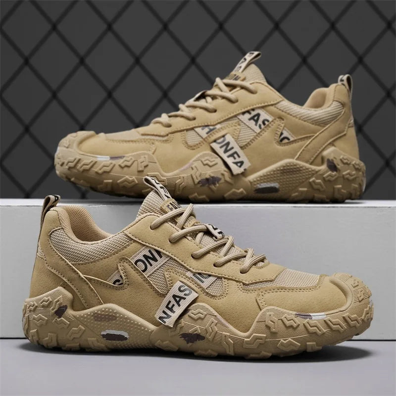 Men's casual sneakers four seasons new breathable soft-sole anti-slip light comfort outdoor running shoes tooling sports shoes