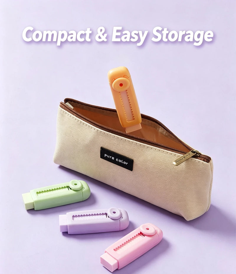 Push Pull Eraser for Children and Elementary School Students, Pencil Eraser Without Debris, Push-Pull Lock Eraser, Stationery