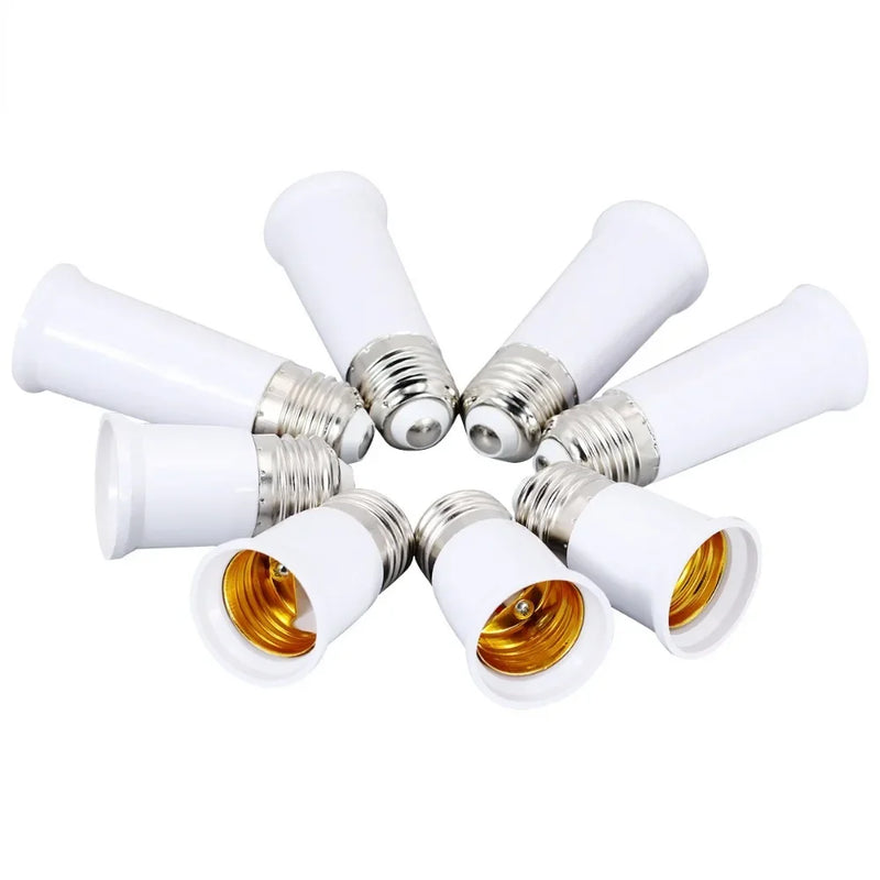 រន្ធដោតចង្កៀង E27-E27 ទំហំ 65mm-95mm ចំនួន 1/2/5 ដុំ សម្រាប់ដាក់ចង្កៀង E27 ទៅ E27 ដើម្បីបំលែងចង្កៀង និងអាដាប់ទ័រសម្រាប់ដាក់ចង្កៀង