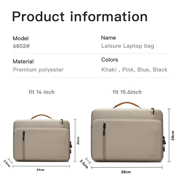 BANGE Slim Laptop Sleeve Bag 14-15.6 Inch Notebook Pouch for Men's Shockproof Computer Briefcase for Business Travel Laptop Case