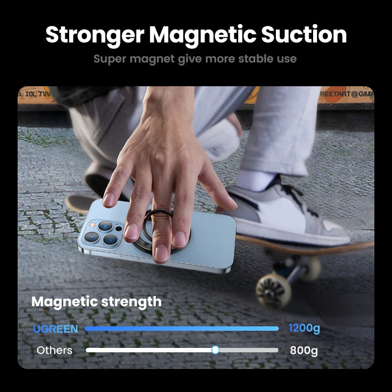 UGREEN Magnetic Phone Ring Holder For Magsafe iPhone 16 15 14 Pro Xiaomi Samsung Huawei Aluminum 360° Rotation MobilePhone Stand