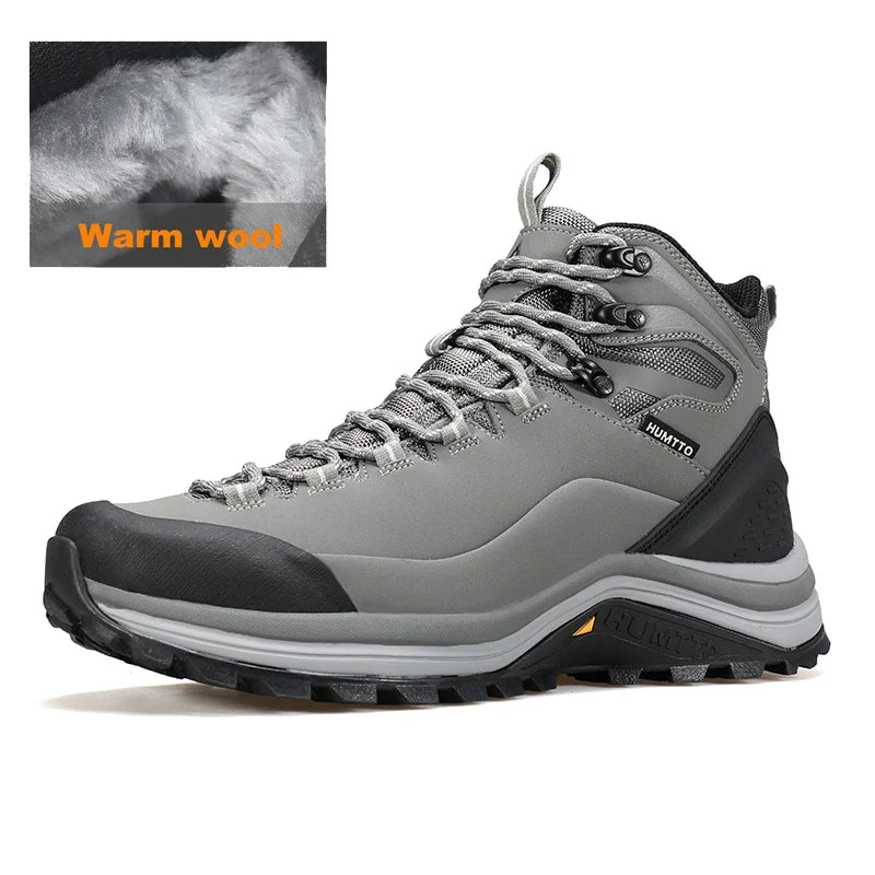HUMTTO Keep Warm Snow Boots for Men 2024 Trainers Winter Men's Sneakers Leather Hiking Shoes Outdoor Casual Trekking Boots Man