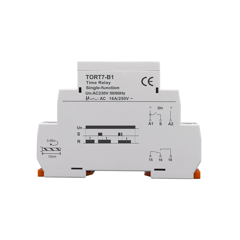 TORT7 Series Multifunction Timer Switch – 10 Modes (Asymmetric Cycler, Delay ON/OFF, Pulse Generator, Interval), 0.1s-10D