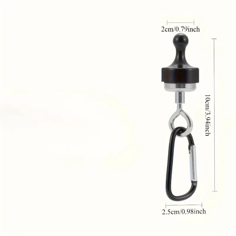 2pcs Camping Magnetic Hooks, Magnetic, Black, with Safety Suspension, for Tent, Gear Connection,Outdoor Adventure.hooks