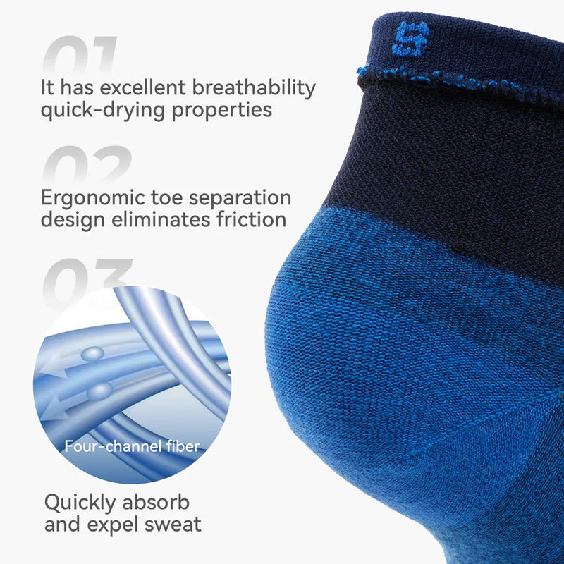 WRELS Coolmax Running Socks Toe Socks Breathable Five Finger Socks Anti Blister Quick Dry Cushioned Men Women Athletic Socks