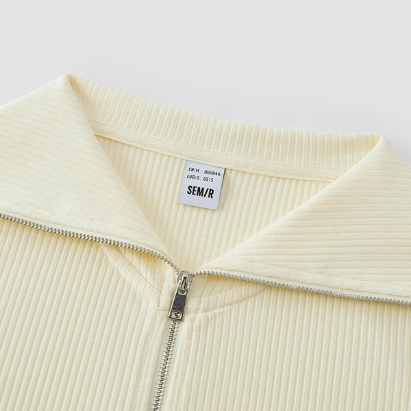អាវធំ Semir សម្រាប់នារី ស្លីមខ្លី តិចតួចបំផុត ទាន់សម័យ ស្ទីលរដូវស្លឹកឈើជ្រុះ អាវក្រៅទម្ងន់ស្រាល ពាក់ប្រចាំថ្ងៃ 2026