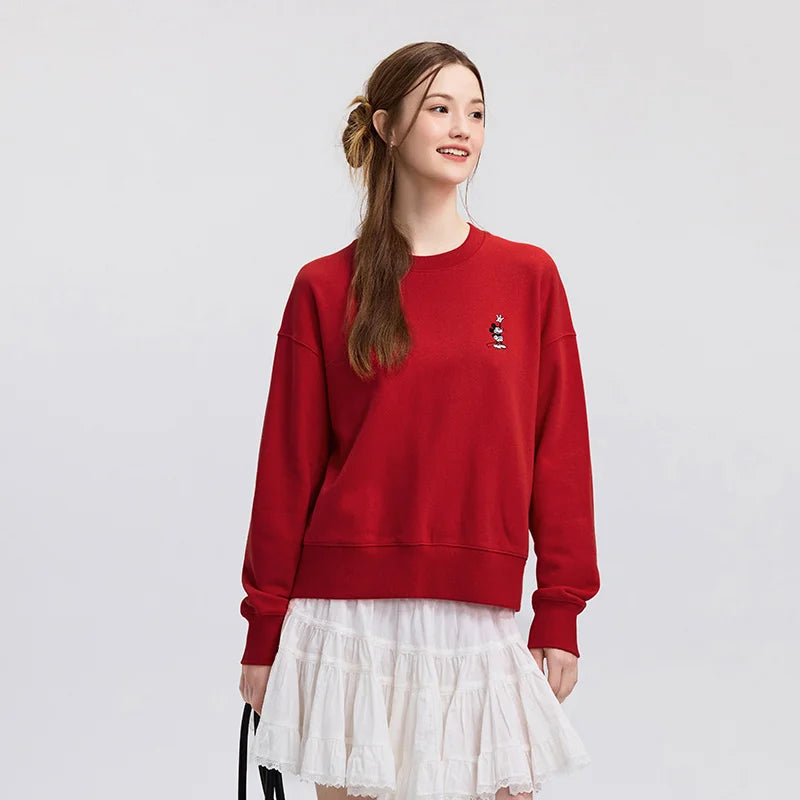 Semir Oversize Hoodie Women Spring Embroidered Split Basic Layer Trendy Pullover Casual Loose Comfortable Stylish Top