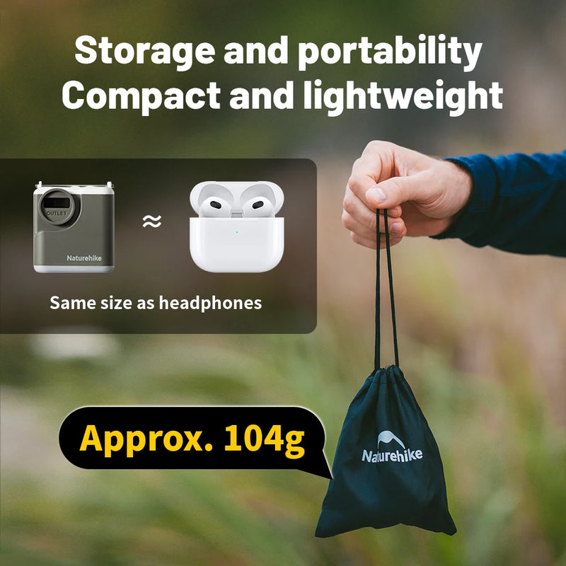 Naturehike Wind-air Inflatable Pump Outdoor Multifunctional Camping Light Portable Air Pumps 2400mAh Battery USB Rechargeable