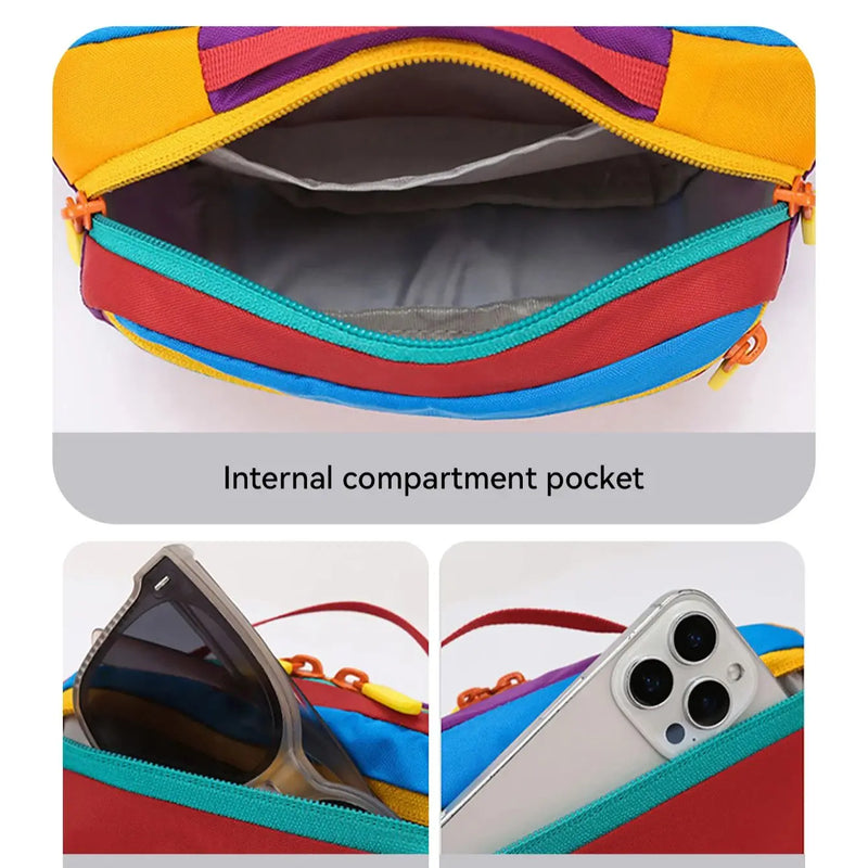 WRELS Crossbody Bag Waterproof Single-Shoulder Bag Lightweight Chest Bag Large Capacity Waist Bag Outdoor Hiking Fanny Pack
