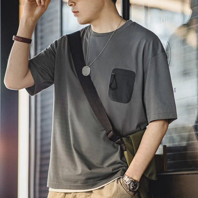 អាវយឺតដៃខ្លី Maden Casual Sorona Cool មានខ្យល់ចេញចូលបាន អាវយឺតប្រឆាំងបាក់តេរី មានហោប៉ៅ សម្រាប់បុរស រដូវក្តៅ កំពូលកីឡា អាវយឺត