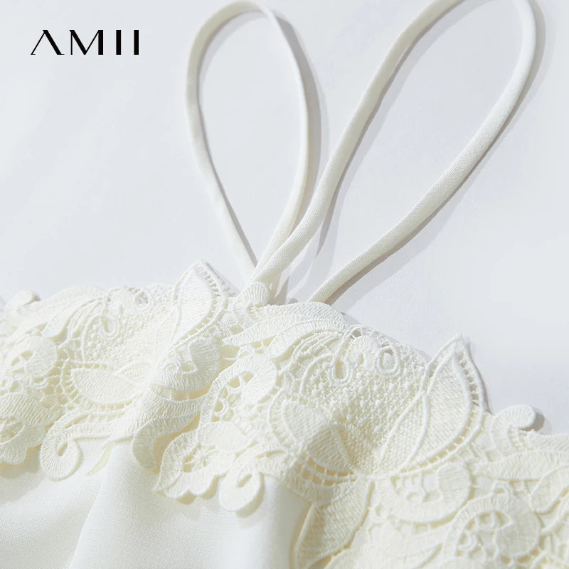 AMII រ៉ូបខ្លីរដូវក្តៅបែប Minimalist សម្រាប់នារី ដៃអាវក្រាស់ រ៉ូប A Line សម្រាប់នារីការិយាល័យ រ៉ូបថ្មីសម្រាប់នារី រ៉ូបចរ 12552043